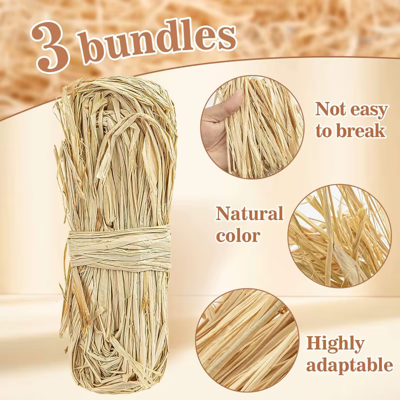 Ruban en raphia naturel de 150g, paille de raphia pour la décoration de bouquets de fleuristes, arti