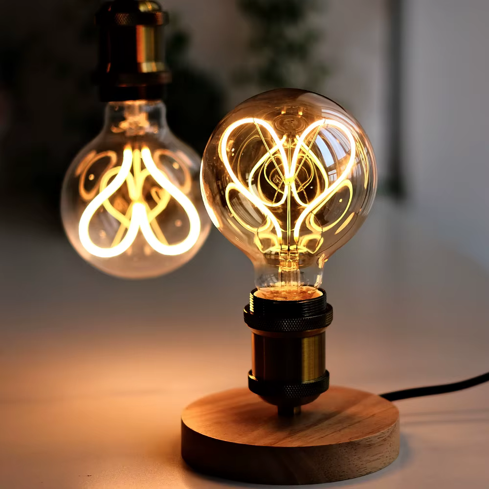TIANFAN Vintage ampoule Led G95/G30 Edison ampoule 4W Dimmable 220V 110V E26 E27 coeur Filament ampo