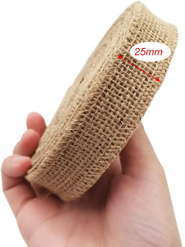 Rouleau de tissu en toile de Jute naturelle, 25/30/40/50/60/80/100/120/150mm, ruban de Jute pour emb
