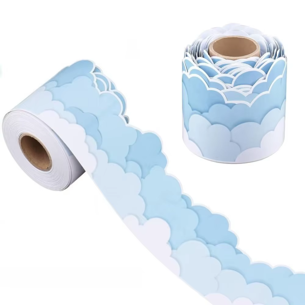 1 rouleau de papier créatif pour tableau noir, 7.5cm, bordure pour bricolage, décors de salle de cla