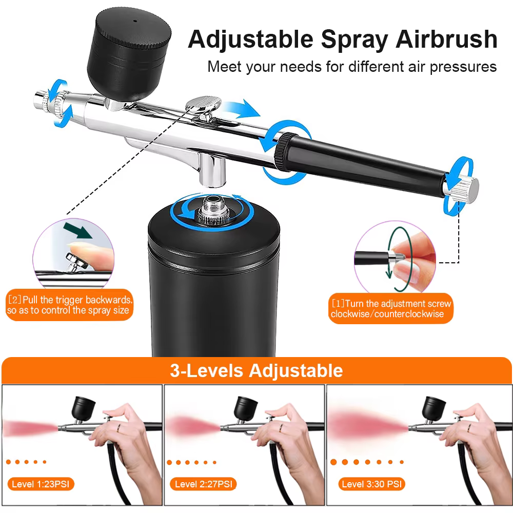 Aérographe avec compresseur aérographe Portable peinture Spray Mini pistolet sans fil brosse à Air p