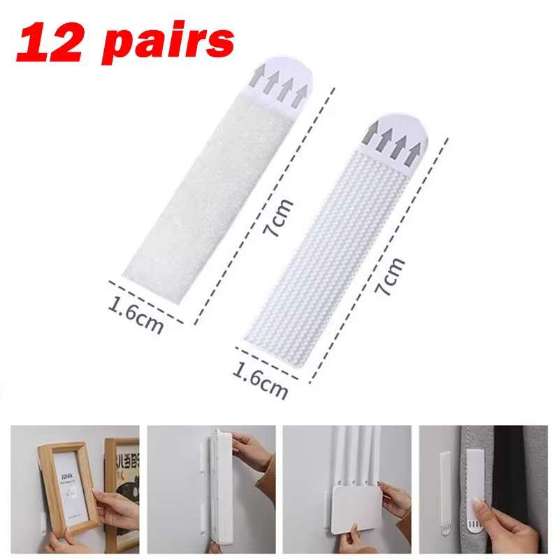 12/24 paires de bandes adhésives double face, autocollants muraux pour accrocher des images, autocol