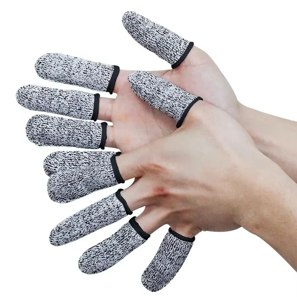 Couvre-doigts Anti-coupure niveau 5, gants de sécurité flexibles du bout des doigts, manchons de pro