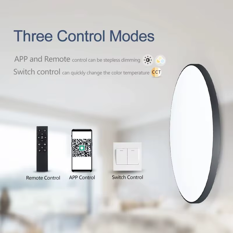 Plafonnier LED intelligent avec télécommande, intensité variable, lampes de plafond modernes, chambr