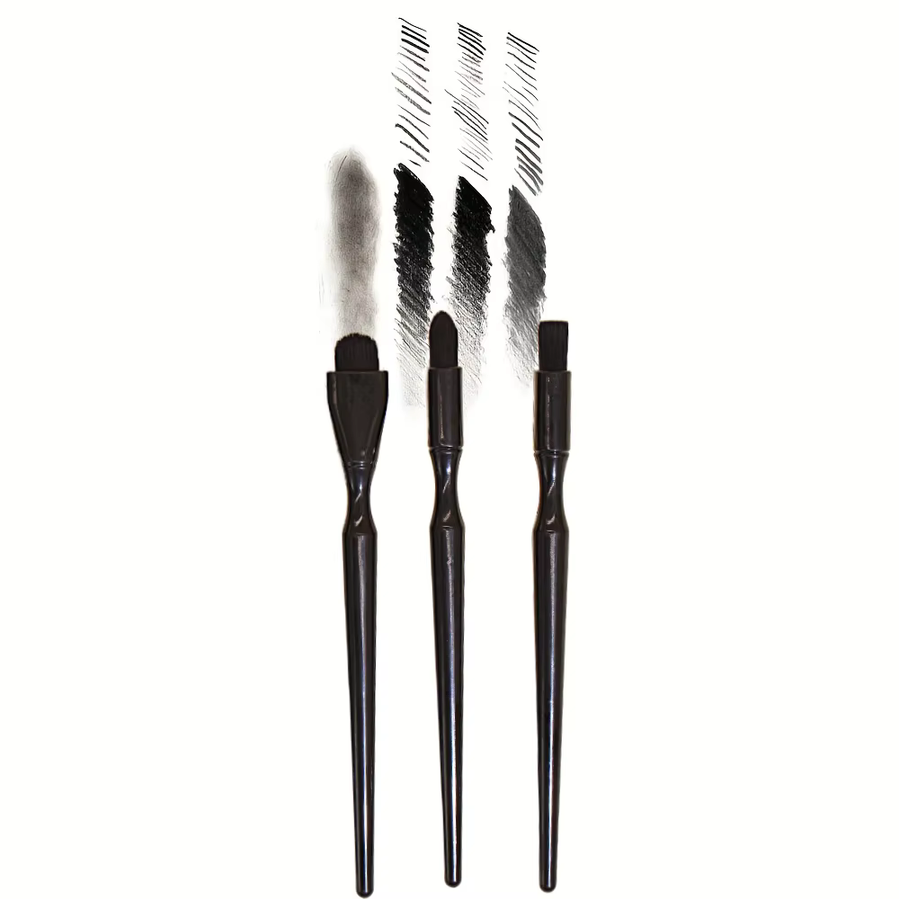 Pinceau de rendu noir, pinceau aquarelle durable pour charbon de bois, pastel et gaufrage – Idéal po