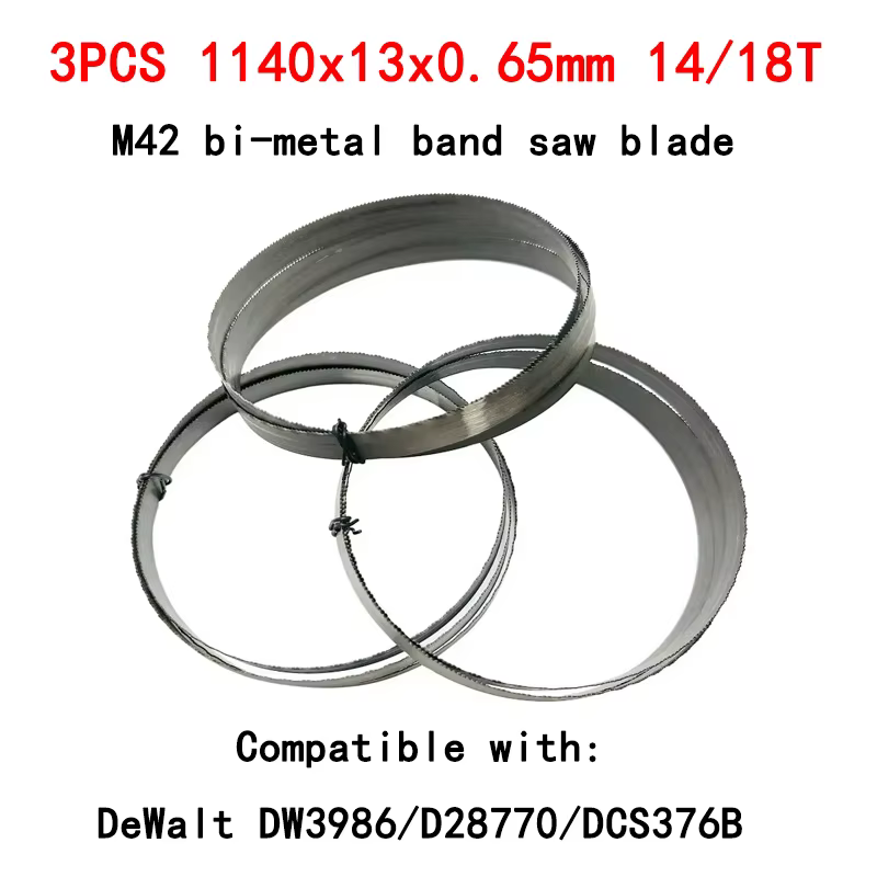 3 pièces 1140 lames de scie à ruban portables Bi métal M42 lame de scie à ruban 1140 13 0.65mm 14/18