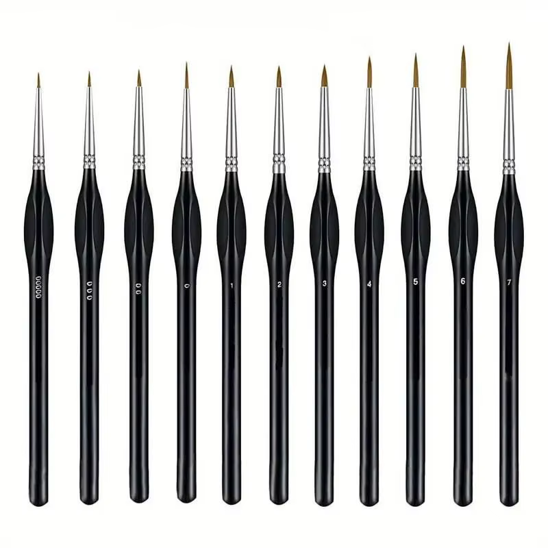 ☭ Pinceaux miniatures professionnels pour peinture, ensemble de pinceaux micro-détail pour peinture 