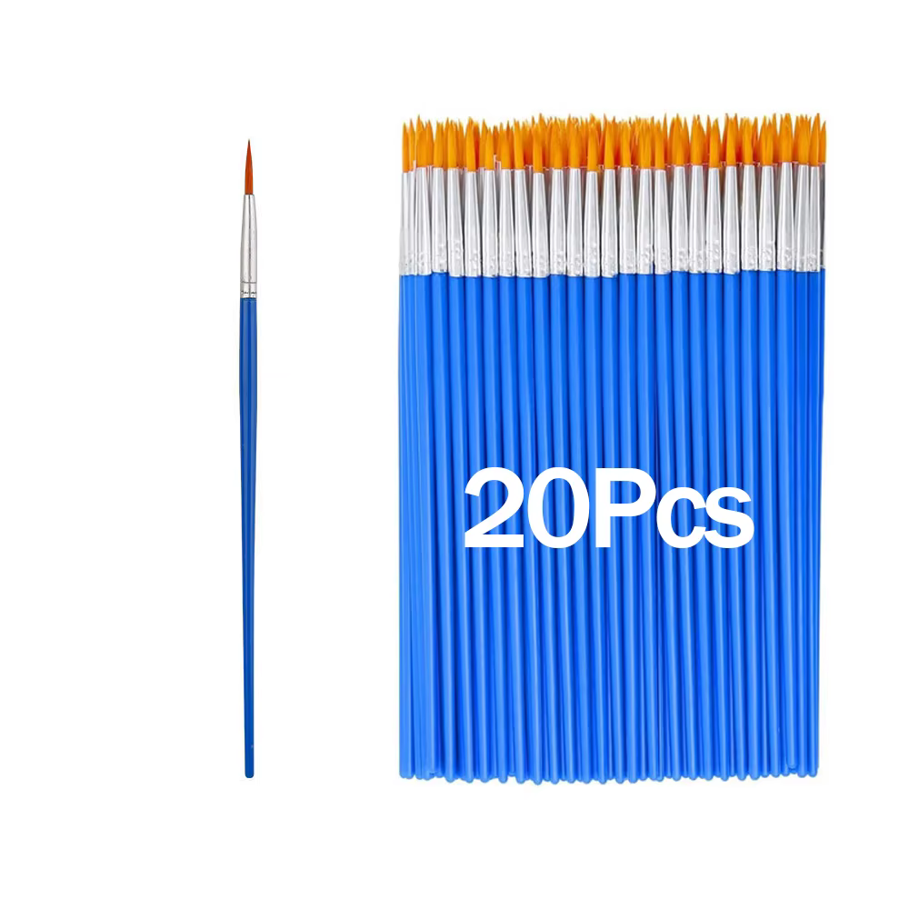 Ensemble de pinceaux de peinture, 20 à 200 pièces, pinceaux ronds et plats en Nylon pour aquarelle a
