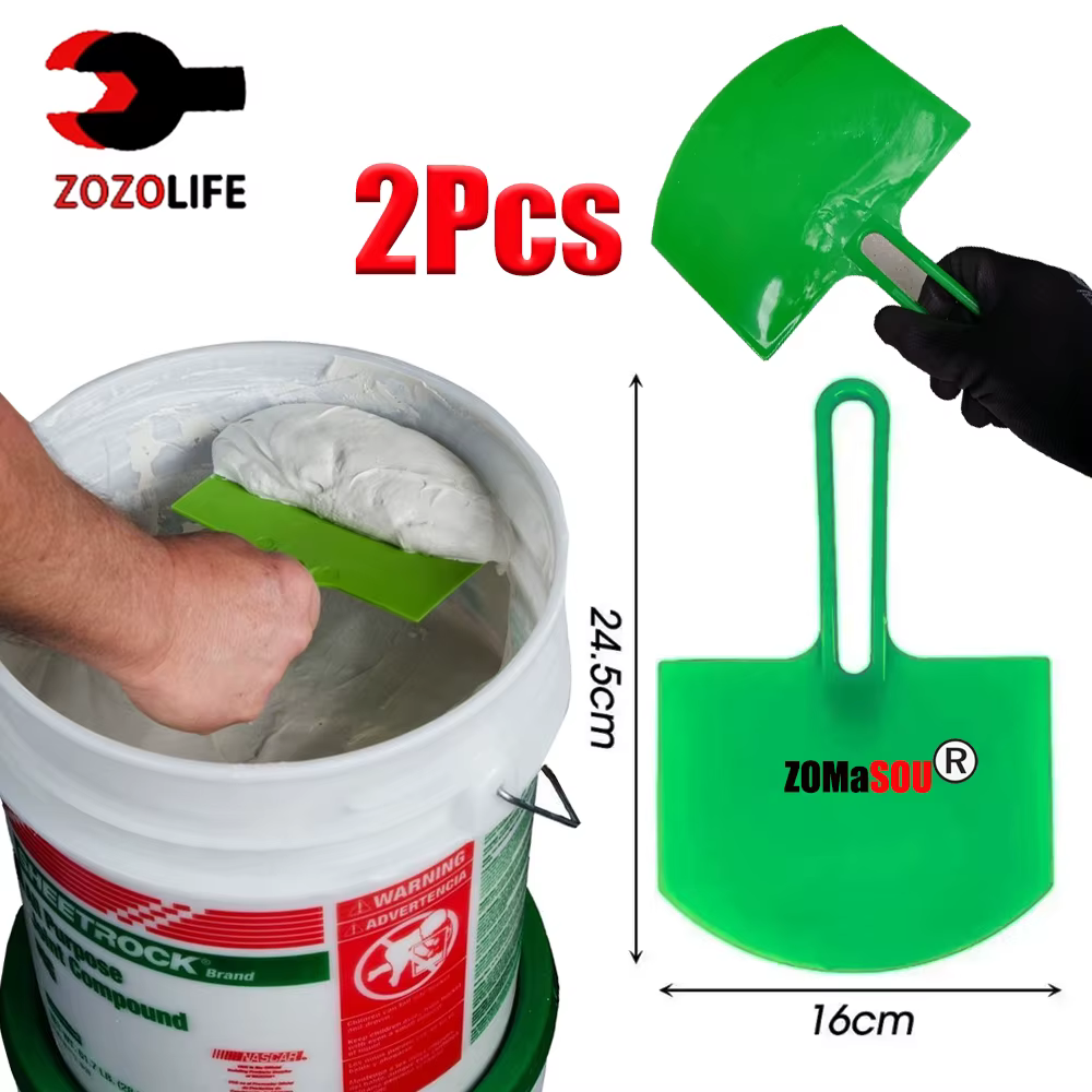 1/2 pièces seau incurvé pelle grattoir Spackle peinture mastic couteau cloisons sèches finition plât