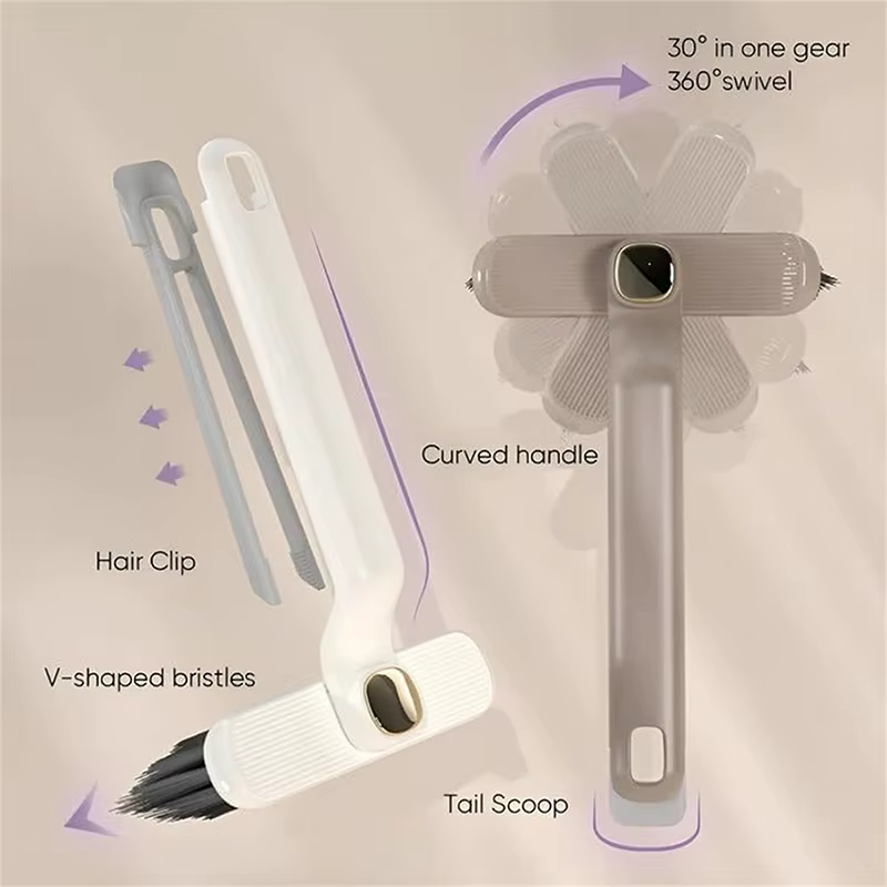 Brosse de nettoyage de crevasses rotative multifonction à main 360 ° Outil de nettoyage de coins r