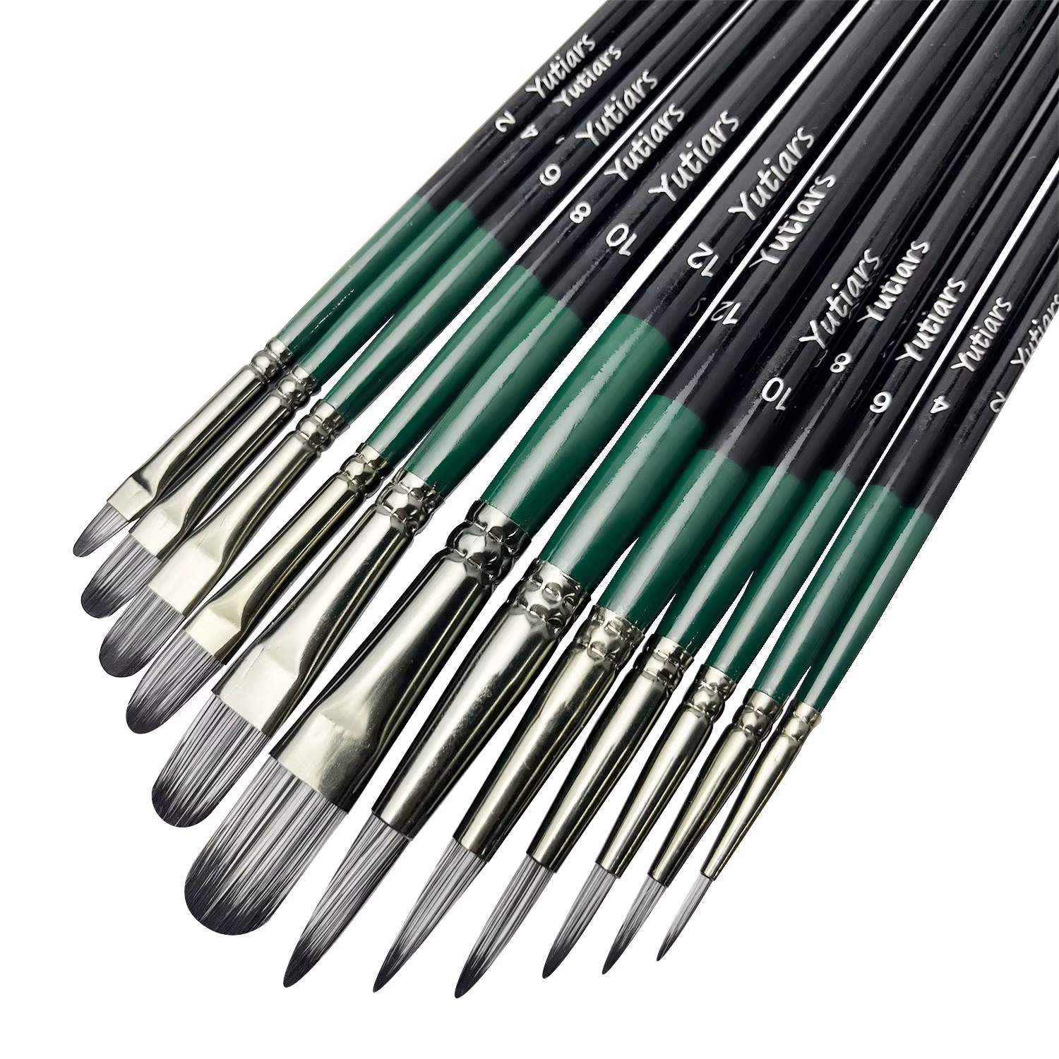 Ensemble de pinceaux d'artiste de qualité supérieure, 12 pièces, poils en nylon ultra durables pour 
