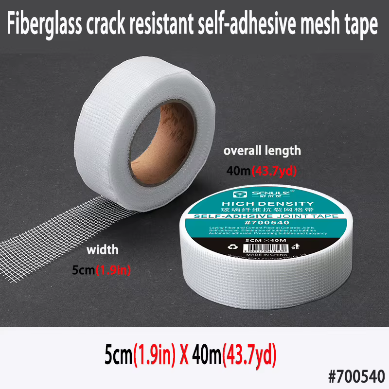 Ceinture en maille auto-adhésive Anti-fissure en fibre de verre, panneau de plâtre, décoration mural