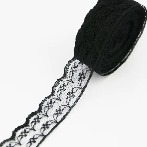 (10 Yards/Rouleau) Ruban en dentelle noire, ruban décoratif, joli matériel d'emballage cadeau