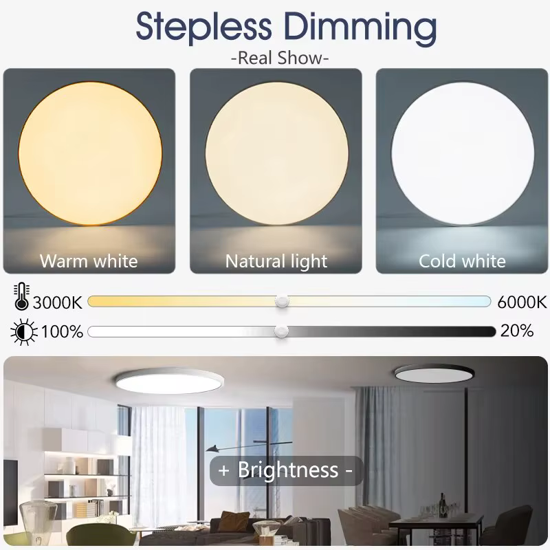 Plafonnier LED intelligent avec télécommande, intensité variable, lampes de plafond modernes, chambr
