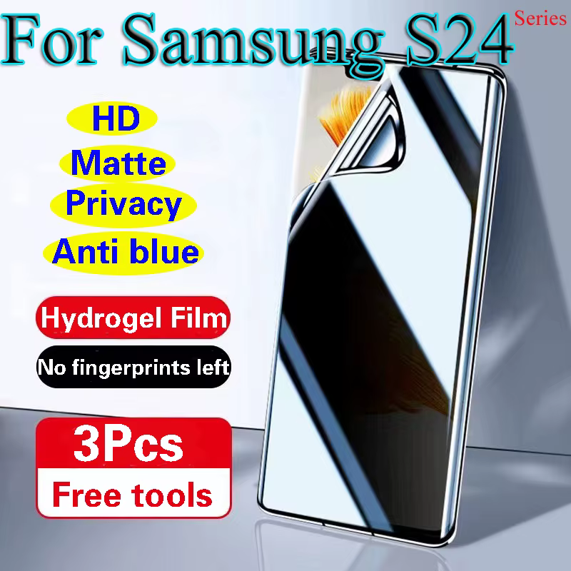 Protecteur d'écran de confidentialité S24 +, Film Hydrogel Ultra mat S24Ultra S24Plus HD, Anti-lumiè