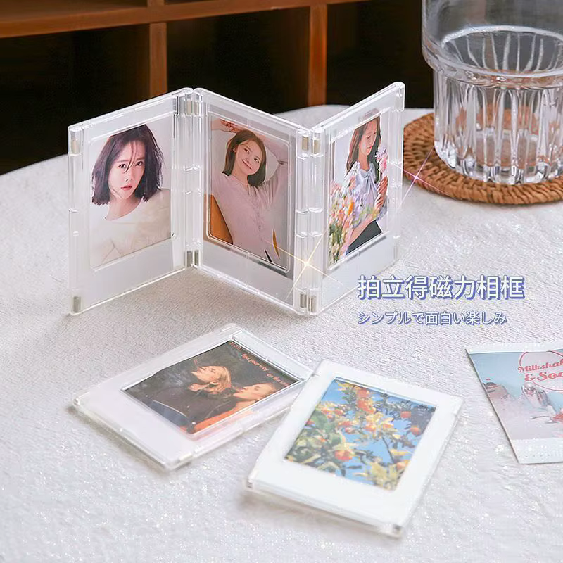 Cadre Photo de Testeur Minimaliste de 3 Pouces, avec Carte Acrylique Transparente Magnétique, Adapté