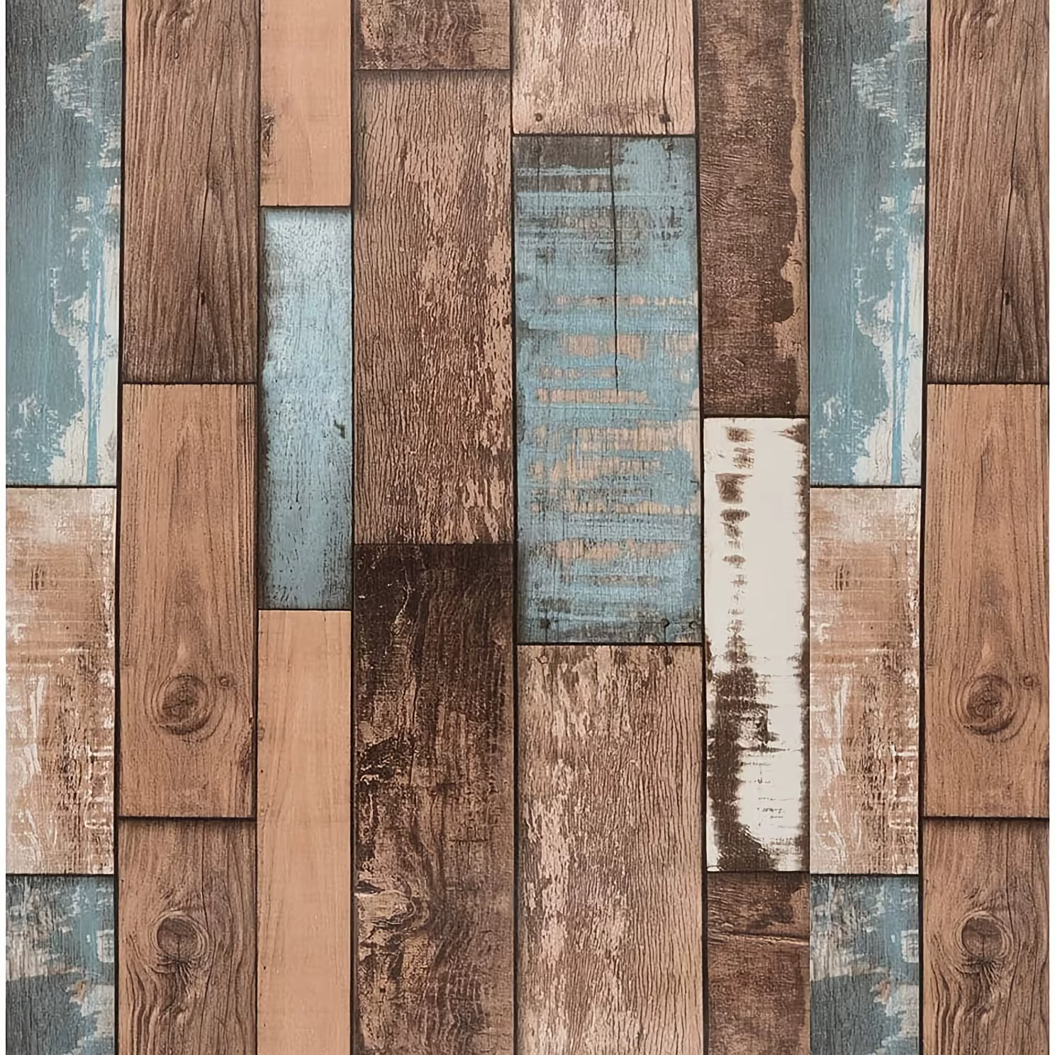 Papier peint auto-adhésif en PVC 45cm, grand rouleau de bois vieilli, pour mur de fond, meubles, déc