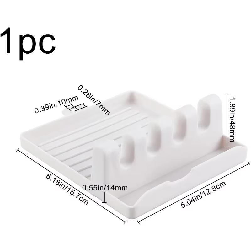Support de repose-pinceau en plastique blanc, 4 fentes, pour peintures, pinceaux, plateau d'égouttem