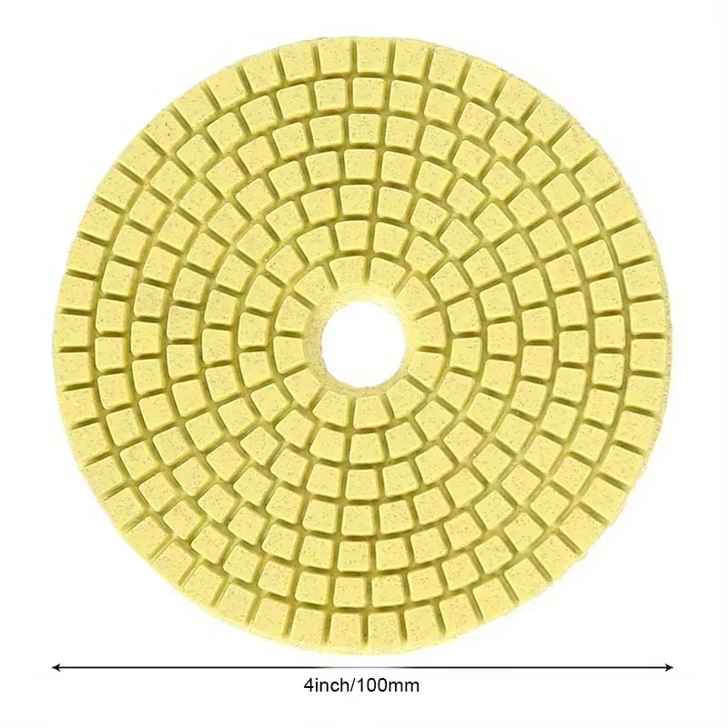 Ensemble de tampons de polissage 4 ", 100mm, 8 pièces, utilisation humide et sèche, pour granit, bét