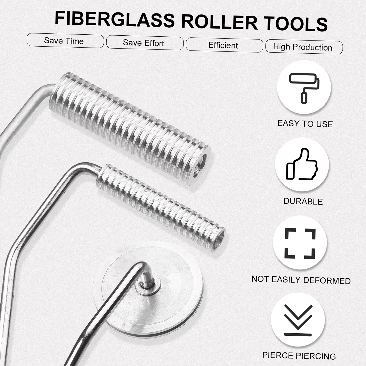 Kit d'outils de rouleau en fibre de verre, 3 pièces, outil de palette à bulles en fibre de verre, en