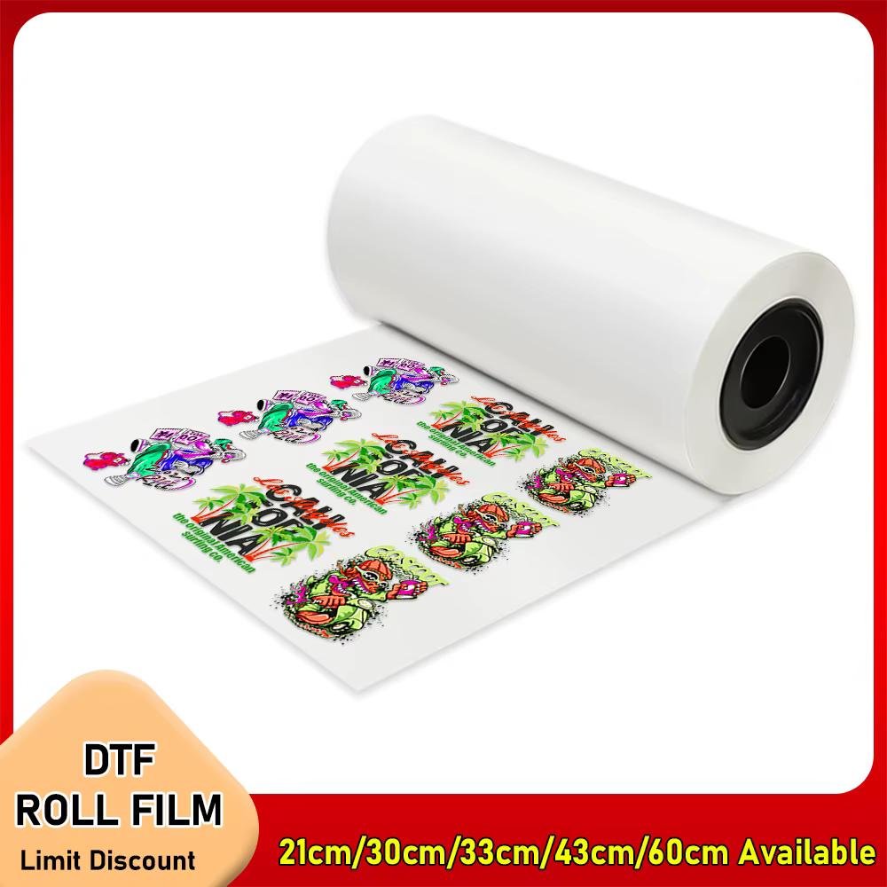 Rouleau de Film PET DTF 21/30/33/43/60cm x 100m, papier d'impression à transfert Direct pour T-shirt