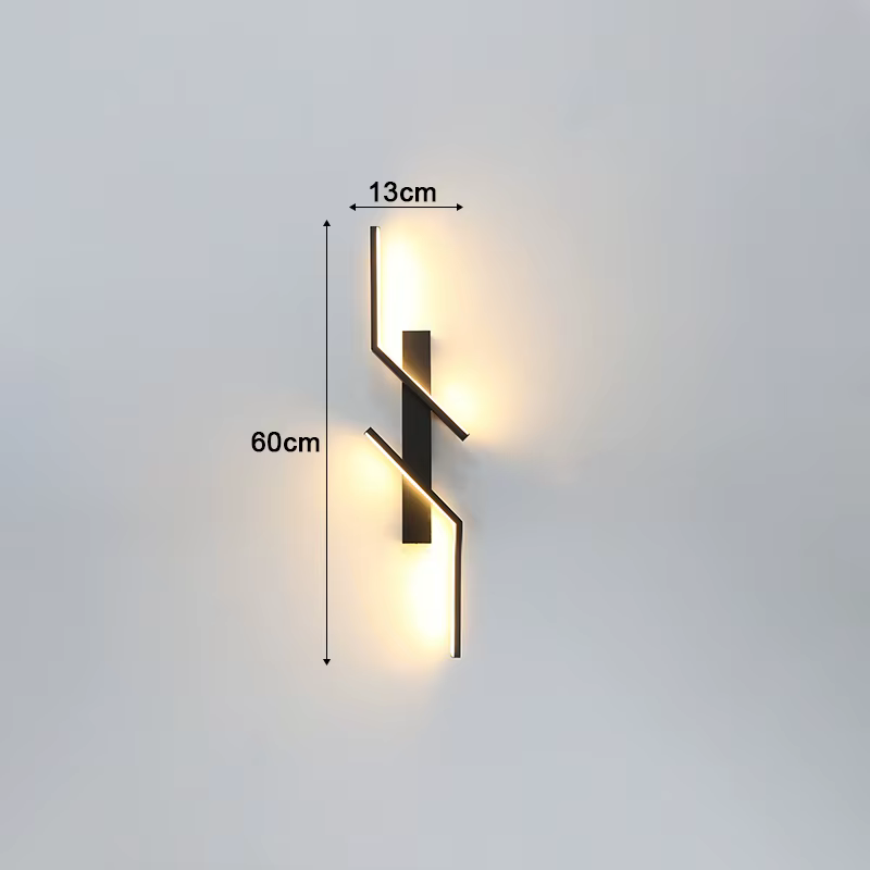 Lampe murale LED longue et moderne avec variateur de lumière à distance pour salon, chambre à couche