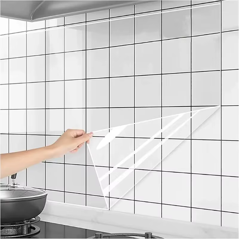 Film de protection mural pour cuisine, autocollant mural résistant à l'huile, pour armoire de poêle,