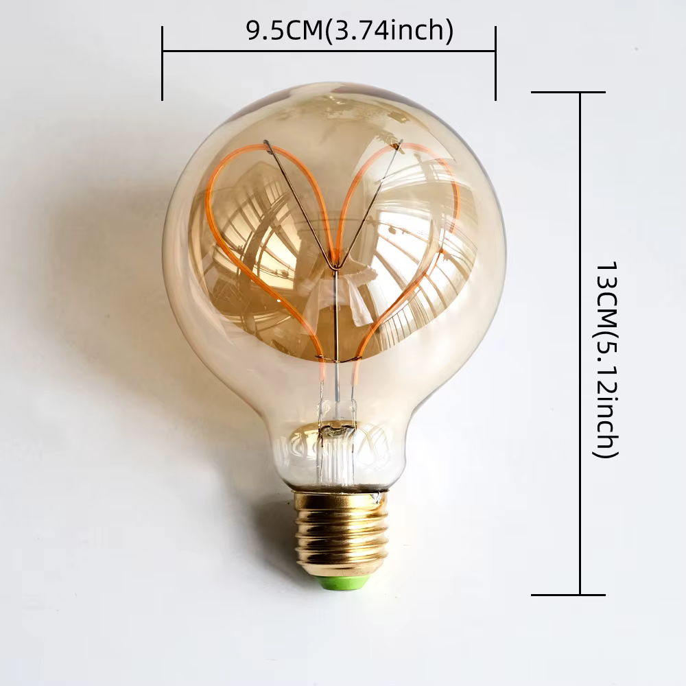 TIANFAN Vintage ampoule Led G95/G30 Edison ampoule 4W Dimmable 220V 110V E26 E27 coeur Filament ampo