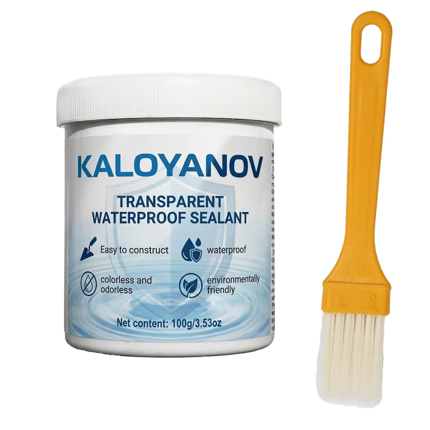 Scellant transparent imperméable 500g avec pinceau pour la réparation des fuites dans la salle de ba