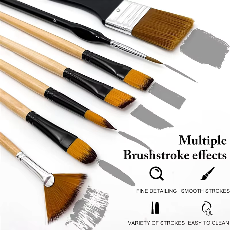 -PQWN 32 pièces ensemble de pinceaux pour peinture acrylique, poils en Nylon de qualité supérieure a