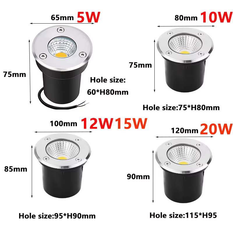 6 pièces éclairage de jardin extérieur IP67 LED étanche lumière souterraine 5W10W15W lumière enterré
