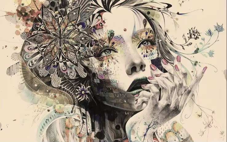 beibehang Croquis personnalisés écologiques dessinés à la main, avatars abstraits artistiques person