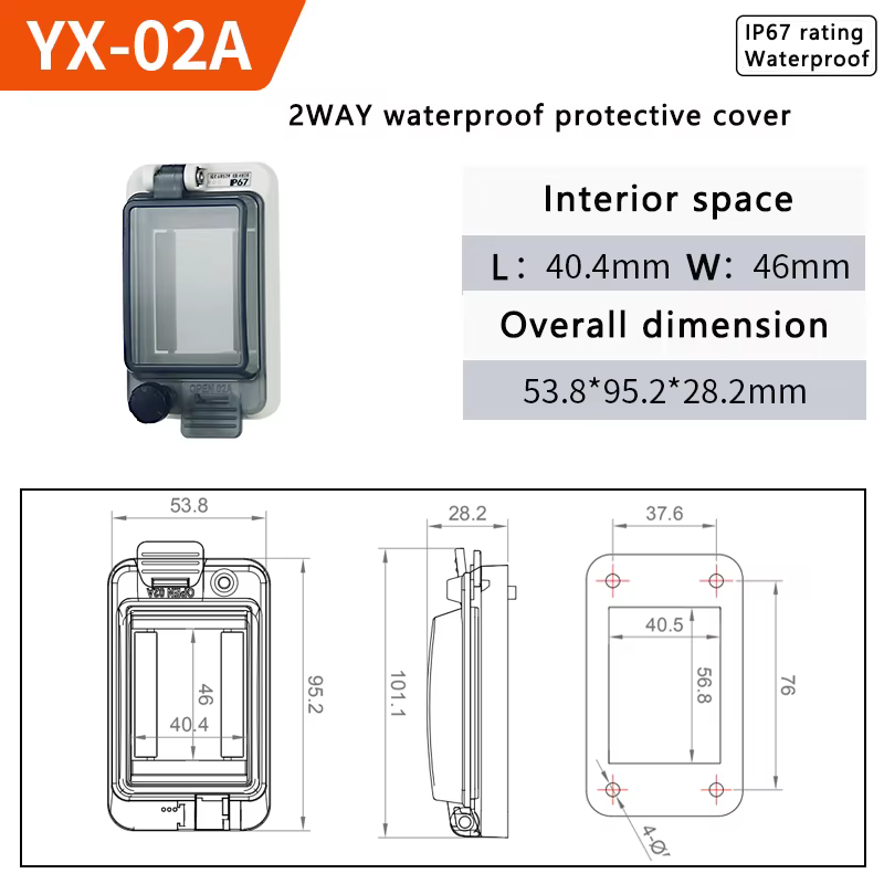 Couvercle de fenêtre de protection étanche transparent, protection de la boîte de commutation du dis