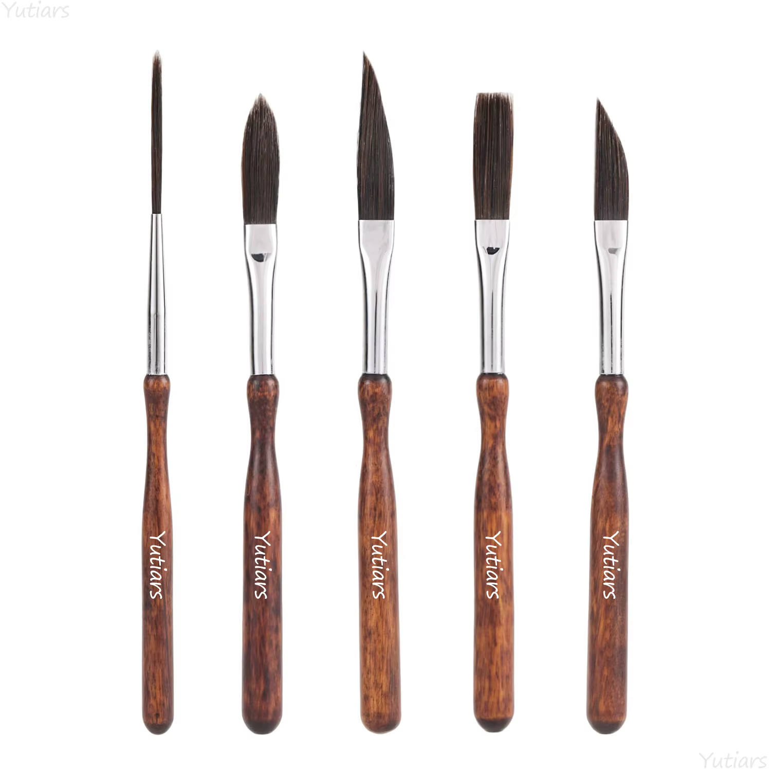 Yutiars – Lot de 5 pinceaux de précision pour détails fins, portables, de qualité supérieure, pour a