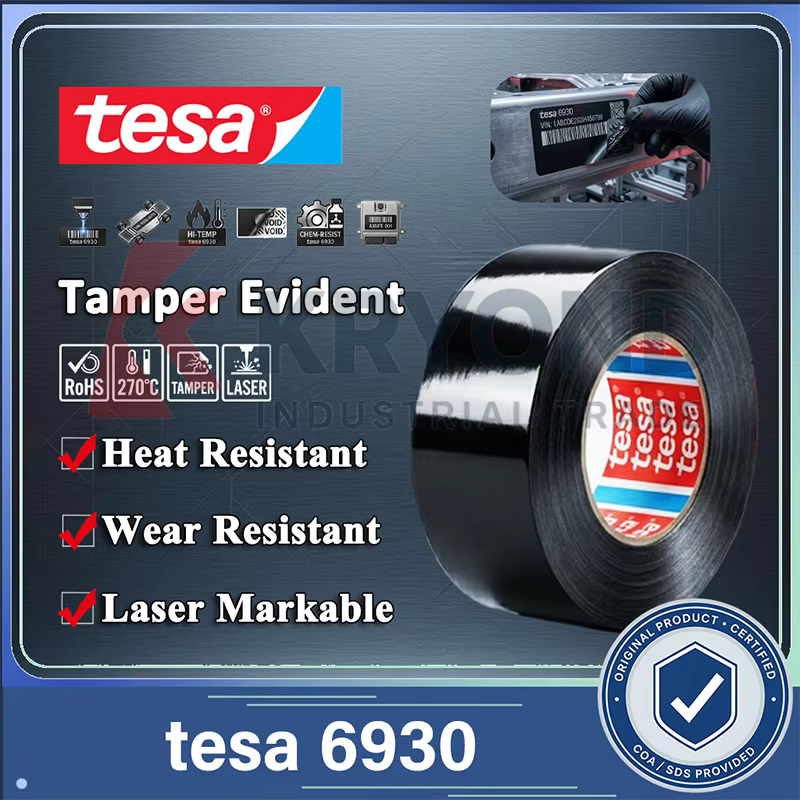Ruban gravable au laser tesa 6930, destructible, inviolable, résistant à la chaleur, pour plaque sig