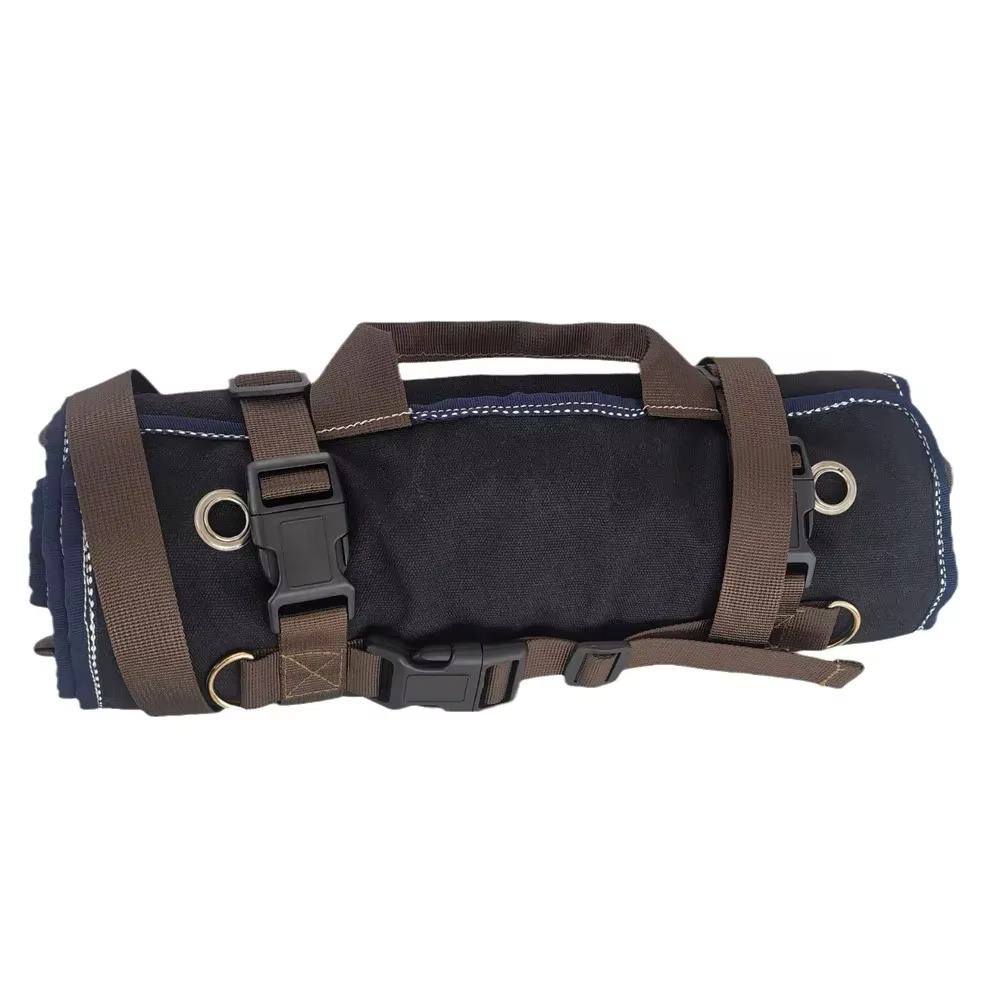 Rouleau d'outils robuste en toile cirée, 15 poches, sac à outils enroulable, organisateur de sac à o
