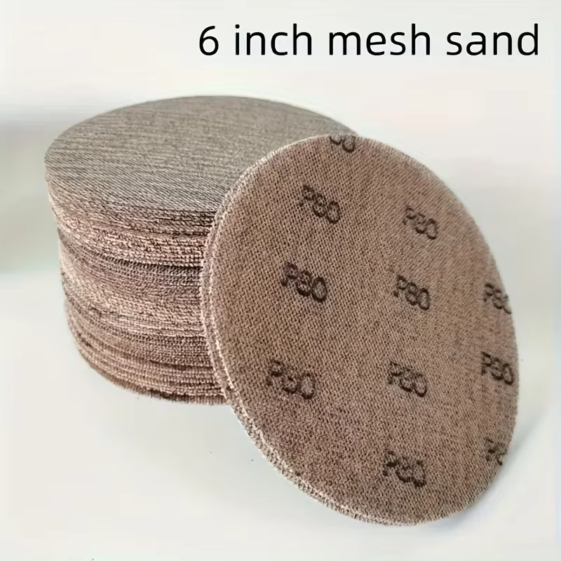 Boîte de ponçage à sec en maille de 6 pouces (150 mm), tampon auto-adhésif rond en flocage pour ponç