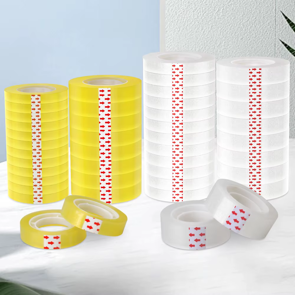 Ruban Transparent OPP, rouleaux de recharges de ruban de papeterie pour distributeur, ruban d'emball