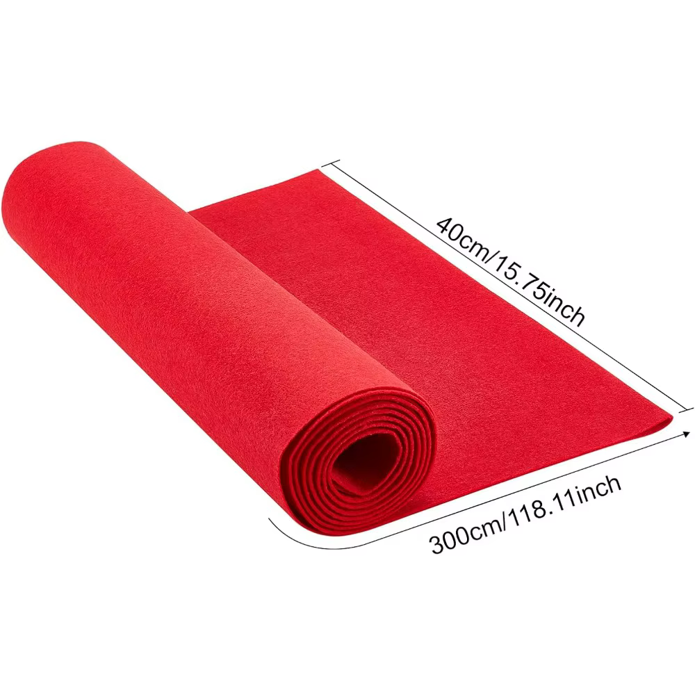 Feuille de tissu en feutre rouge de 10 pieds, 15.75 pouces de large, rouleau de feutre non tissé, re