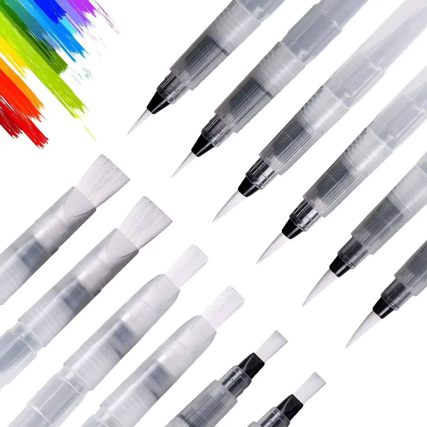 Stylos pinceaux pour aquarelle 12/24 pièces, stylo pinceau à eau Premium étanche avec pointes assort