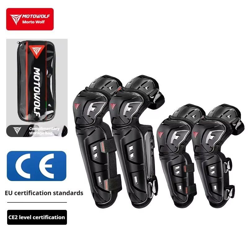Motowolf Genouillères de moto Équipements Enduro avec protection de jambe certifiée CE pour course V