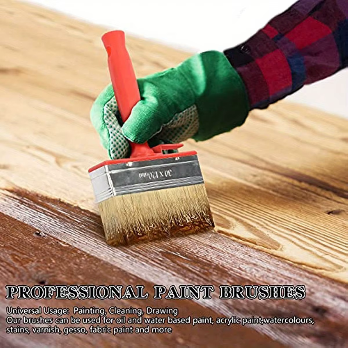 1 grand pinceau à peinture, idéal pour une couverture lisse et uniforme sur les murs, les portes, le