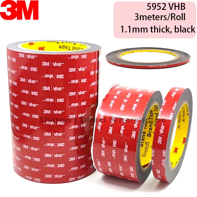 Ruban vhb double face de 3 m, 3 mètres/rouleau, 3 mm ~ 5 mm ~ 10 mm ~ 100 mm ~ 150 mm