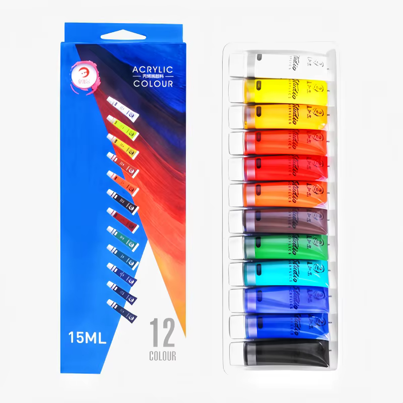 12 couleurs/24 couleurs/15 ml peinture acrylique xiajiaer débutant ensemble bricolage pierre impermé