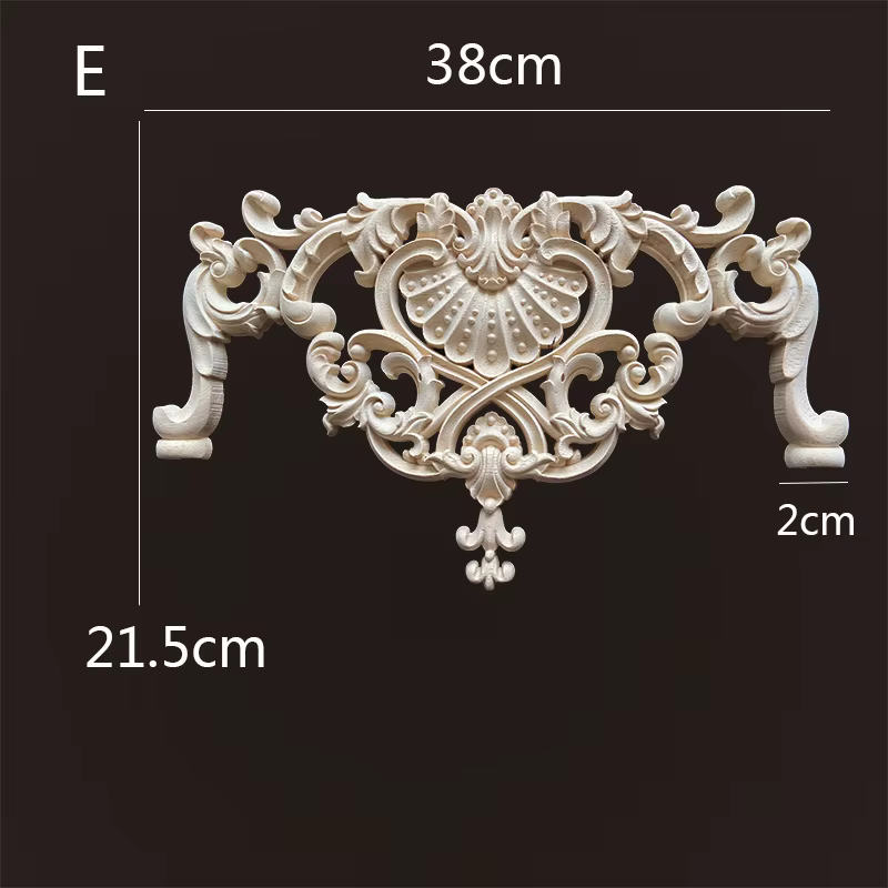Applique longue sculptée en bois, cadre non peint, décalcomanie de porte, charpentier de travail, dé