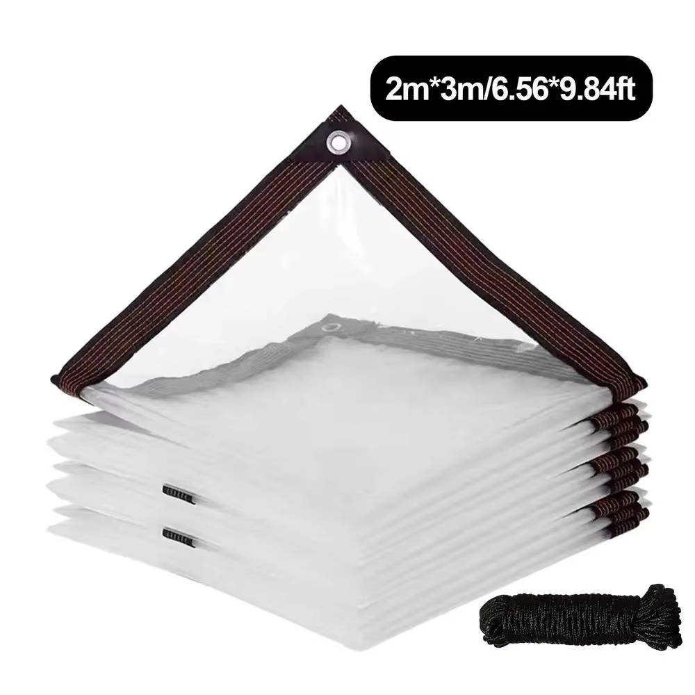 Film PVC Transparent Imperméable à la Pluie pour Terrasse Extérieure TarLII, Tente Isolante pour Pla