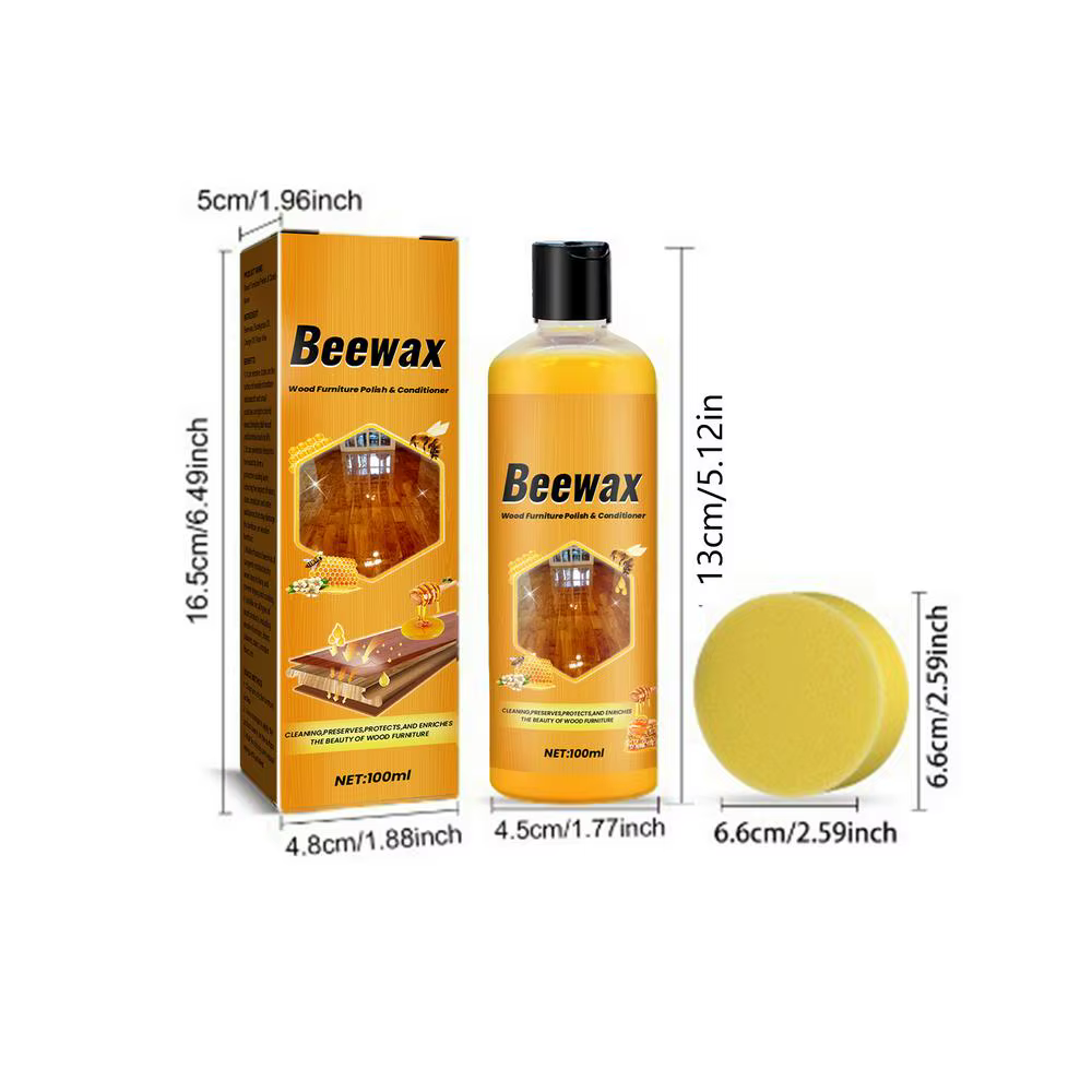 Cire d'abeille 100 ml pour l'entretien du bois massif, imperméable, multi-usages, résistante à l'usu