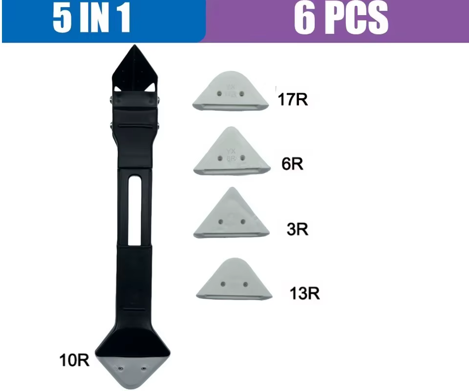 Grattoir en silicone 5 en 1, ensemble d'outils pour enlever les joints lisses, finisseur de calfeutr