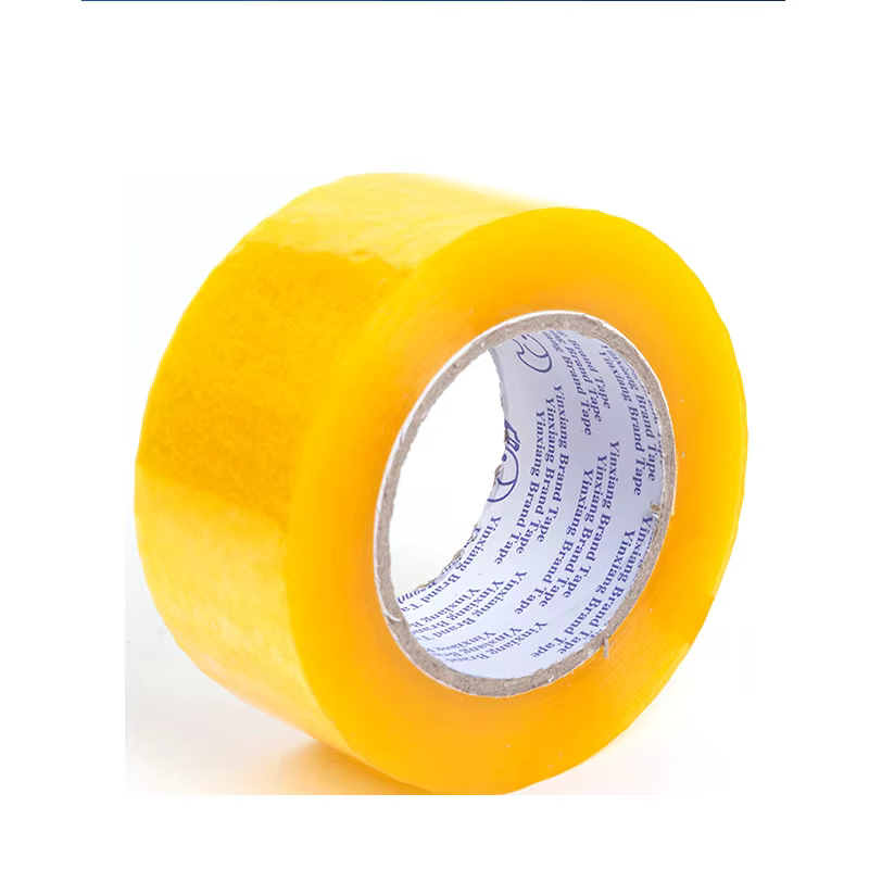 1 rouleau de ruban adhésif transparent jaune de 42 mm de largeur, ruban d'emballage robuste pour l'e