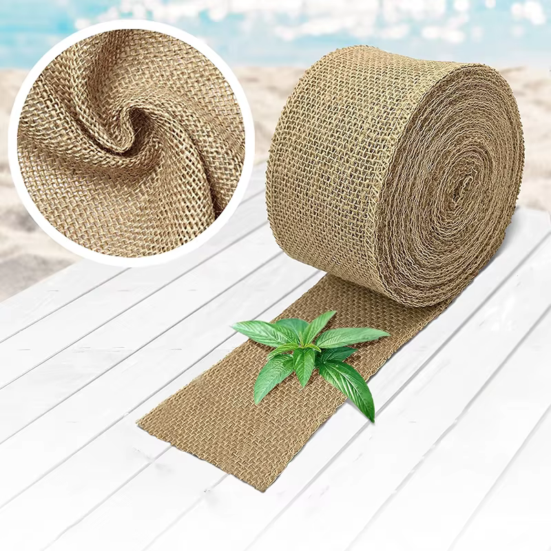 Rouleau de ruban en toile de Jute naturelle, 2M/3M/5M/rouleau, pour fête de mariage Vintage, bricola
